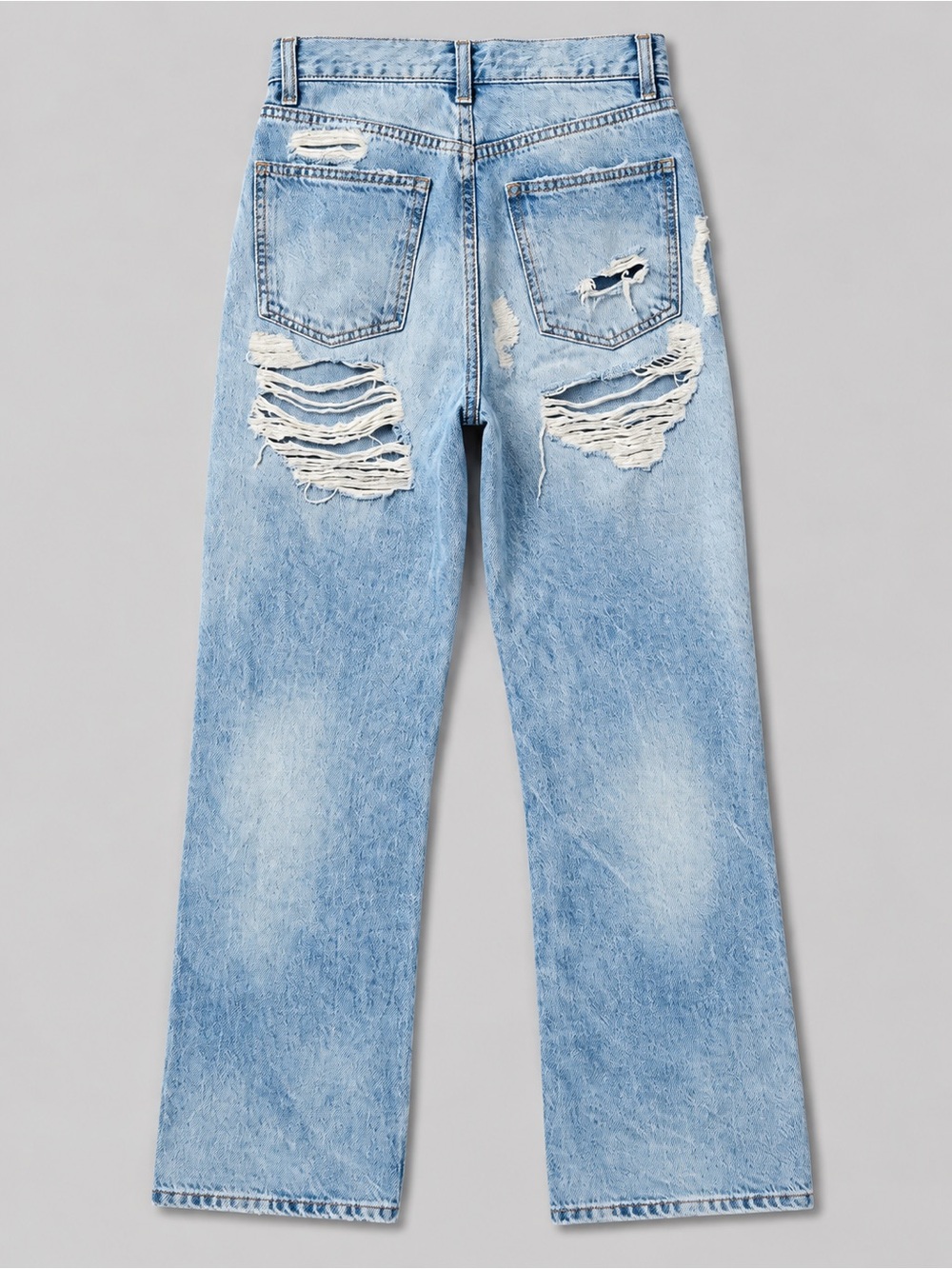 👖2/44$ Zara Light Blue Ripped Men's Straight Jeans